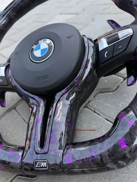 Кермо з кованого карбону фіолетовий BMW M + Led екран F-Series F15 F16 F20 F21 F25 F26 F30 F31 F32 F34 F35 F36 Id_151 фото