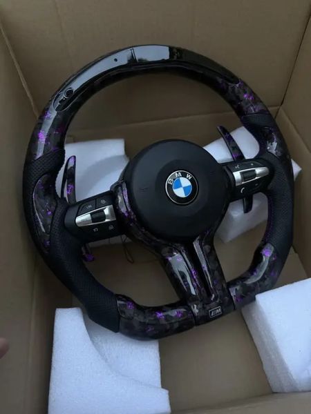 Кермо з кованого карбону фіолетовий BMW M + Led екран F-Series F15 F16 F20 F21 F25 F26 F30 F31 F32 F34 F35 F36 Id_151 фото