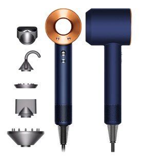Фен для волосся Supersonic Premium 5 насадок Prussian Blue/Rich Copper Синій з золотим Id_032 фото