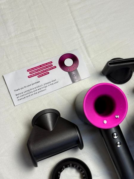 Фен для волосся Supersonic Premium 5 насадок Iron/Fuchsia Сірий з Рожевим Id_034 фото