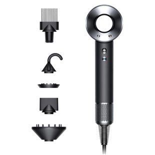 Фен для волосся Supersonic Premium 5 насадок Black/Nickel Чорний Id_063 фото