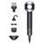 Фен для волосся Supersonic Premium 5 насадок Black/Nickel Чорний Id_063 фото