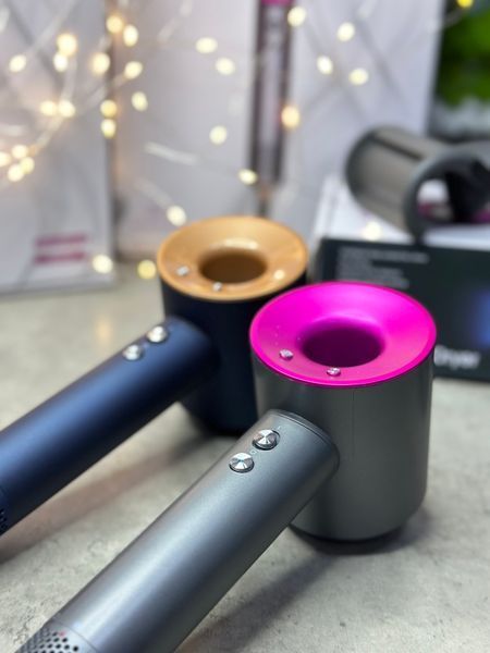 Фен Leafless Hair Dryer для волосся Supersonic Premium Nickel/Fuchsia Сіро-Рожевий Id_040 фото