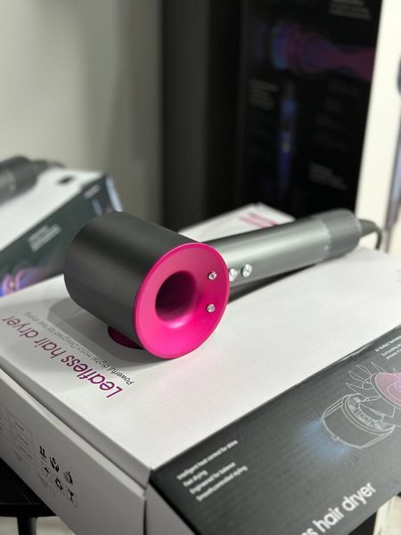 Фен Leafless Hair Dryer для волосся Supersonic Premium Nickel/Fuchsia Сіро-Рожевий Id_040 фото