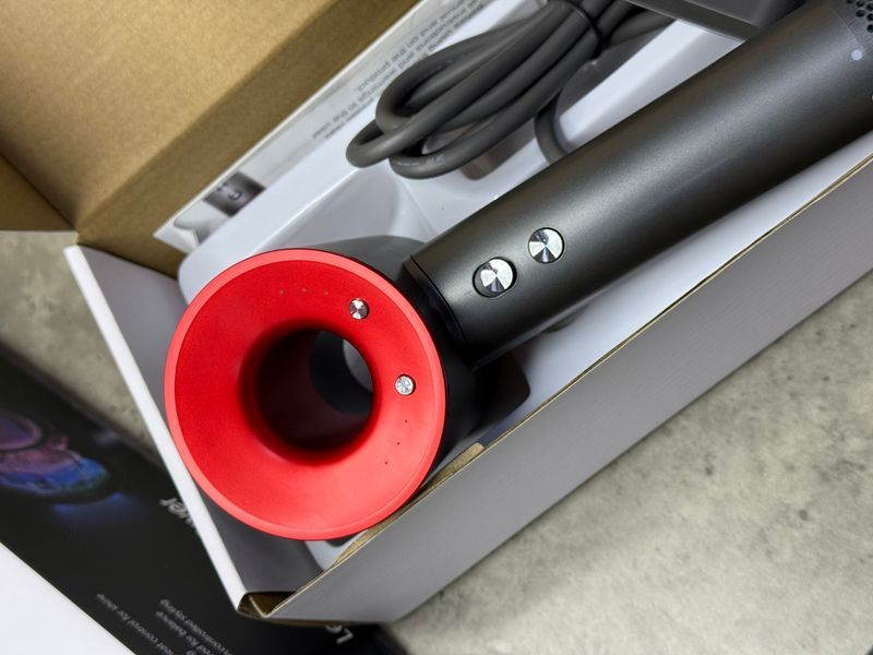 Фен Leafless Hair Dryer для волосся Supersonic Premium Nickel/Red Сіро-Червоний Id_041 фото
