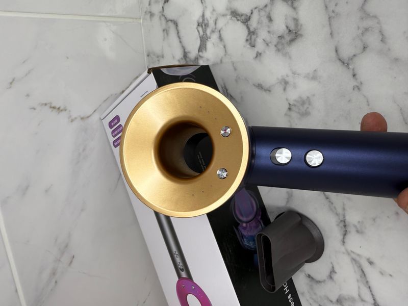 Фен Leafless Hair Dryer для волосся Supersonic Premium Prussian Blue/Rich Copper Синій з золотим Id_043 фото