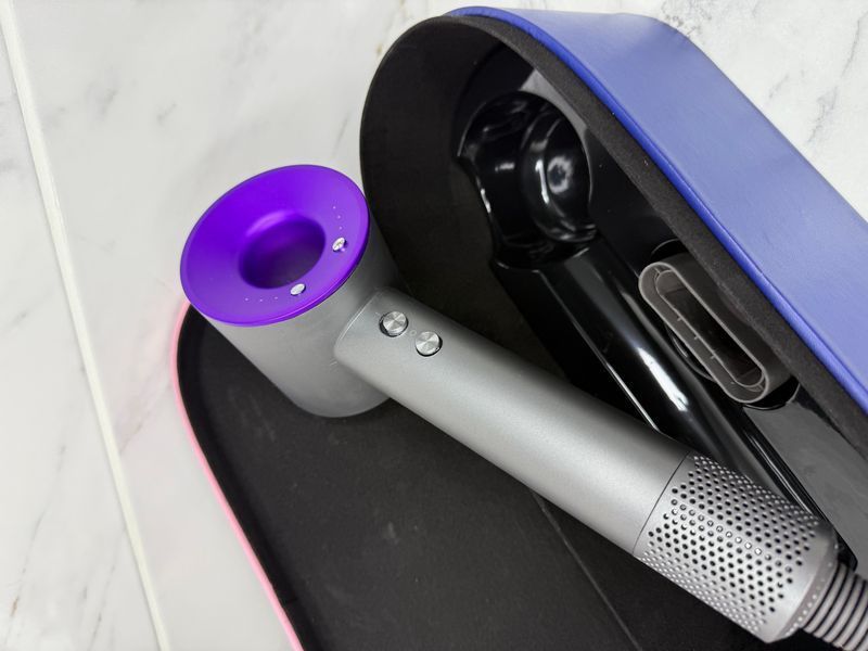 Фен з кейсом Leafless Hair Dryer для волосся Supersonic Premium Nickel/Purple Сіро-Фіолетовий Id_046 фото