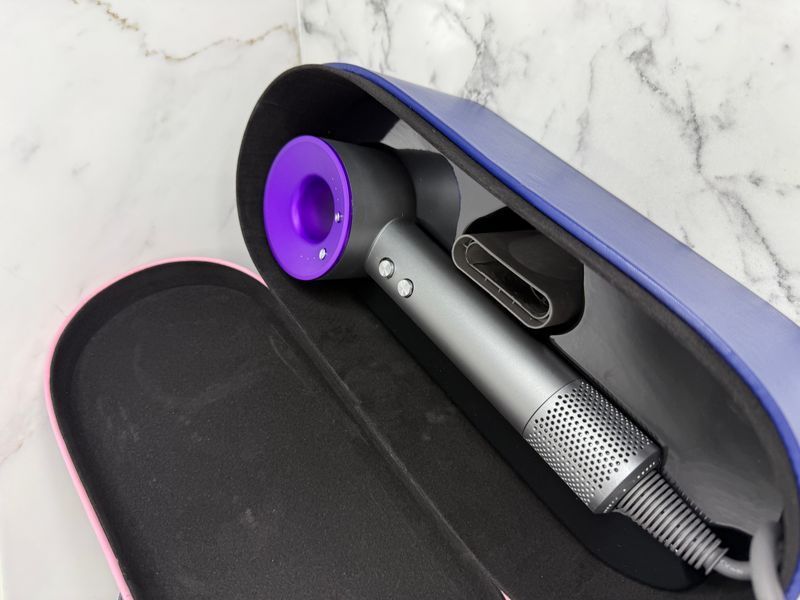 Фен з кейсом Leafless Hair Dryer для волосся Supersonic Premium Nickel/Purple Сіро-Фіолетовий Id_046 фото
