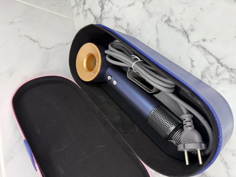 Фен з кейсом Leafless Hair Dryer для волосся Supersonic Premium Prussian Blue/Rich Copper Синій з золотим Id_045 фото