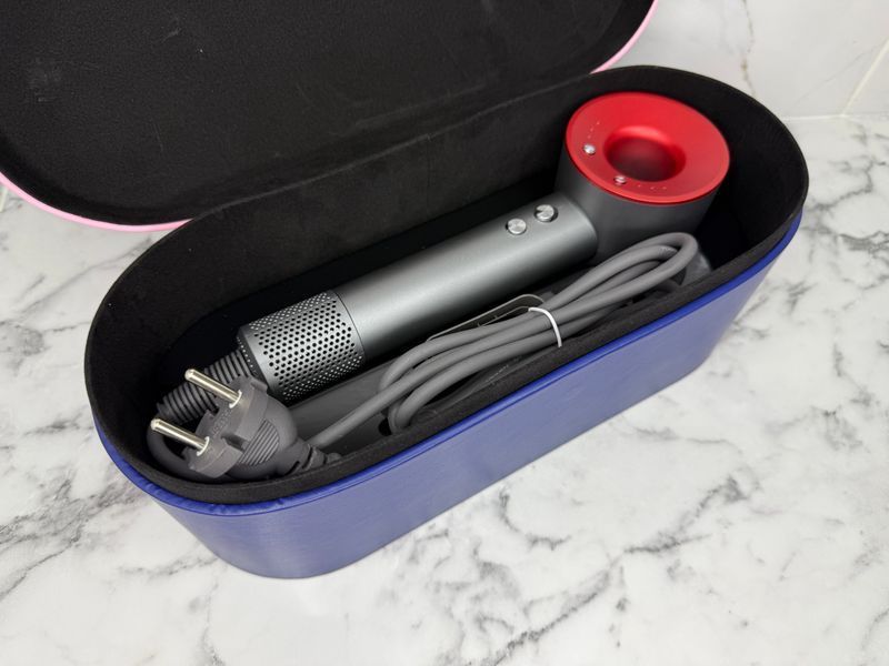 Фен з кейсом Leafless Hair Dryer для волосся Supersonic Premium Nickel/Red Сіро-червоний Id_047 фото