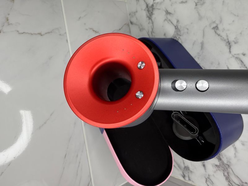 Фен з кейсом Leafless Hair Dryer для волосся Supersonic Premium Nickel/Red Сіро-червоний Id_047 фото
