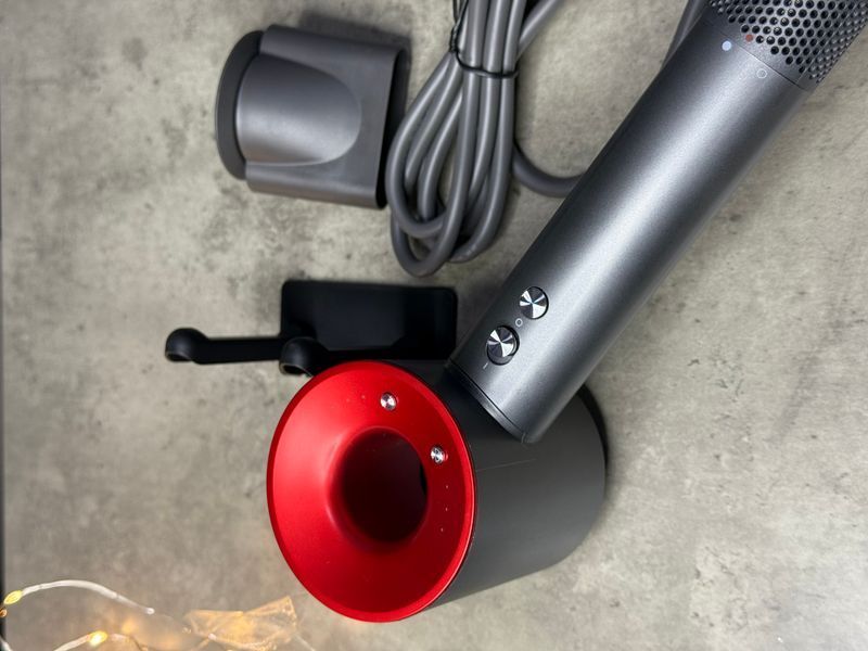 Фен з кейсом Leafless Hair Dryer для волосся Supersonic Premium Nickel/Red Сіро-червоний Id_047 фото