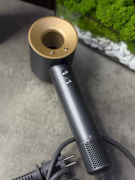 Фен з кейсом Leafless Hair Dryer для волосся Supersonic Premium Nickel/Copper Сіро-золотий Id_052 фото
