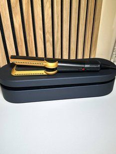 Випрямляч для волосся з кейсом HT01 Airstrait Strawberry Onyx Black/Gold Колір: Чорно-золотий Id_084 фото