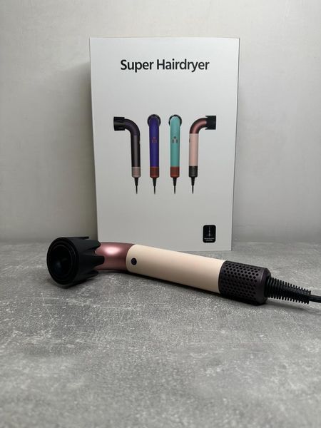 Фен для волосся HD18 Supersonic R Professional Hair Dryer Curly+Coily Ceramic Pink/Rose Gold Id_053 фото