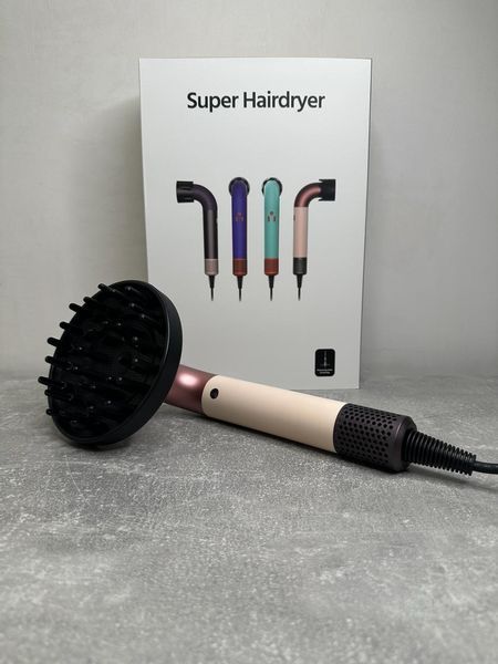 Фен для волосся HD18 Supersonic R Professional Hair Dryer Curly+Coily Ceramic Pink/Rose Gold Id_053 фото