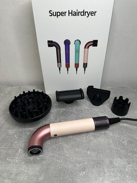 Фен для волосся HD18 Supersonic R Professional Hair Dryer Curly+Coily Ceramic Pink/Rose Gold Id_053 фото