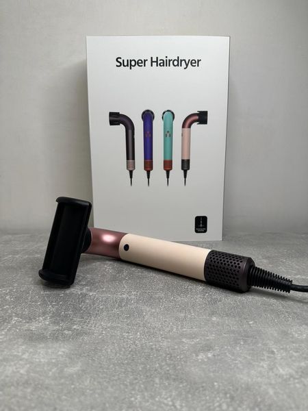 Фен для волосся HD18 Supersonic R Professional Hair Dryer Curly+Coily Ceramic Pink/Rose Gold Id_053 фото