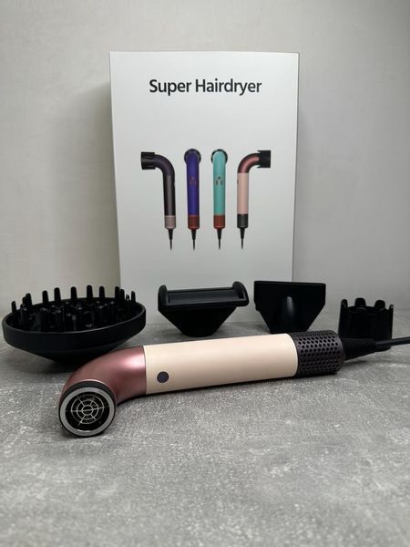 Фен для волосся HD18 Supersonic R Professional Hair Dryer Curly+Coily Ceramic Pink/Rose Gold Id_053 фото