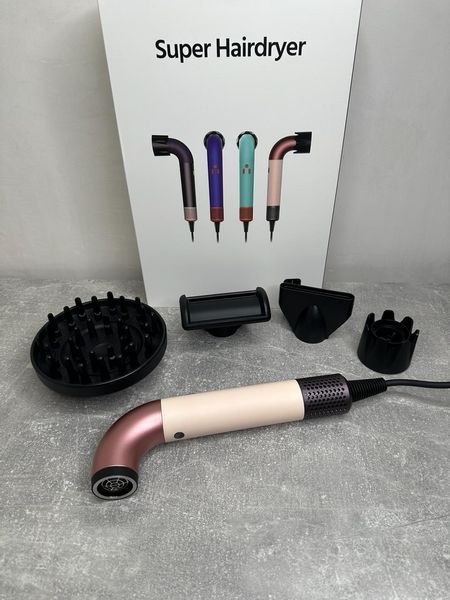 Фен для волосся HD18 Supersonic R Professional Hair Dryer Curly+Coily Ceramic Pink/Rose Gold Id_053 фото