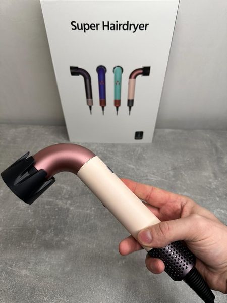 Фен для волосся HD18 Supersonic R Professional Hair Dryer Curly+Coily Ceramic Pink/Rose Gold Id_053 фото
