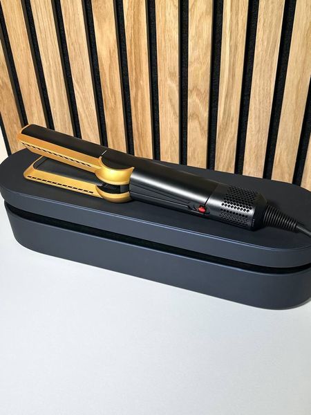 Випрямляч для волосся з кейсом HT01 Airstrait Strawberry Onyx Black/Gold Колір: Чорно-золотий Id_084 фото