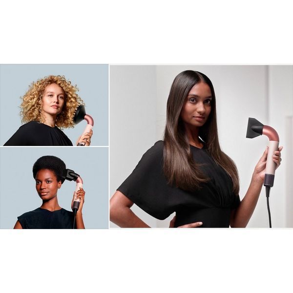 Фен для волосся HD18 Supersonic R Professional Hair Dryer Curly+Coily Ceramic Pink/Rose Gold Id_053 фото