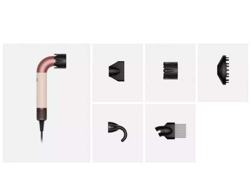 Фен для волосся HD18 Supersonic R Professional Hair Dryer Curly+Coily Ceramic Pink/Rose Gold Id_053 фото