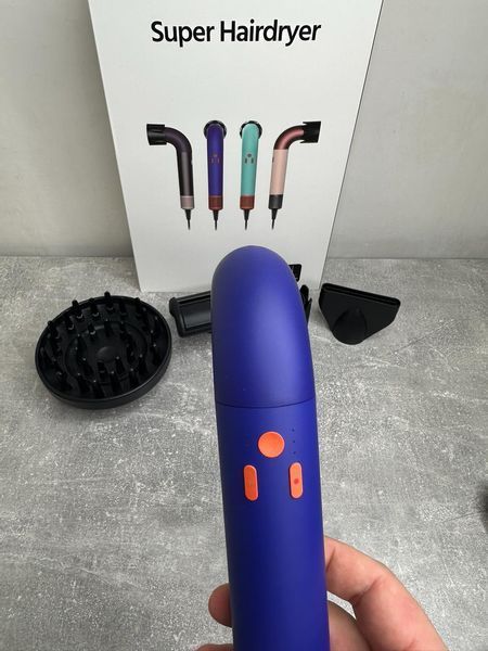 Фен для волосся HD18 Supersonic R Professional Hair Dryer Curly+Coily Vinca Blue/Rose Id_054 фото